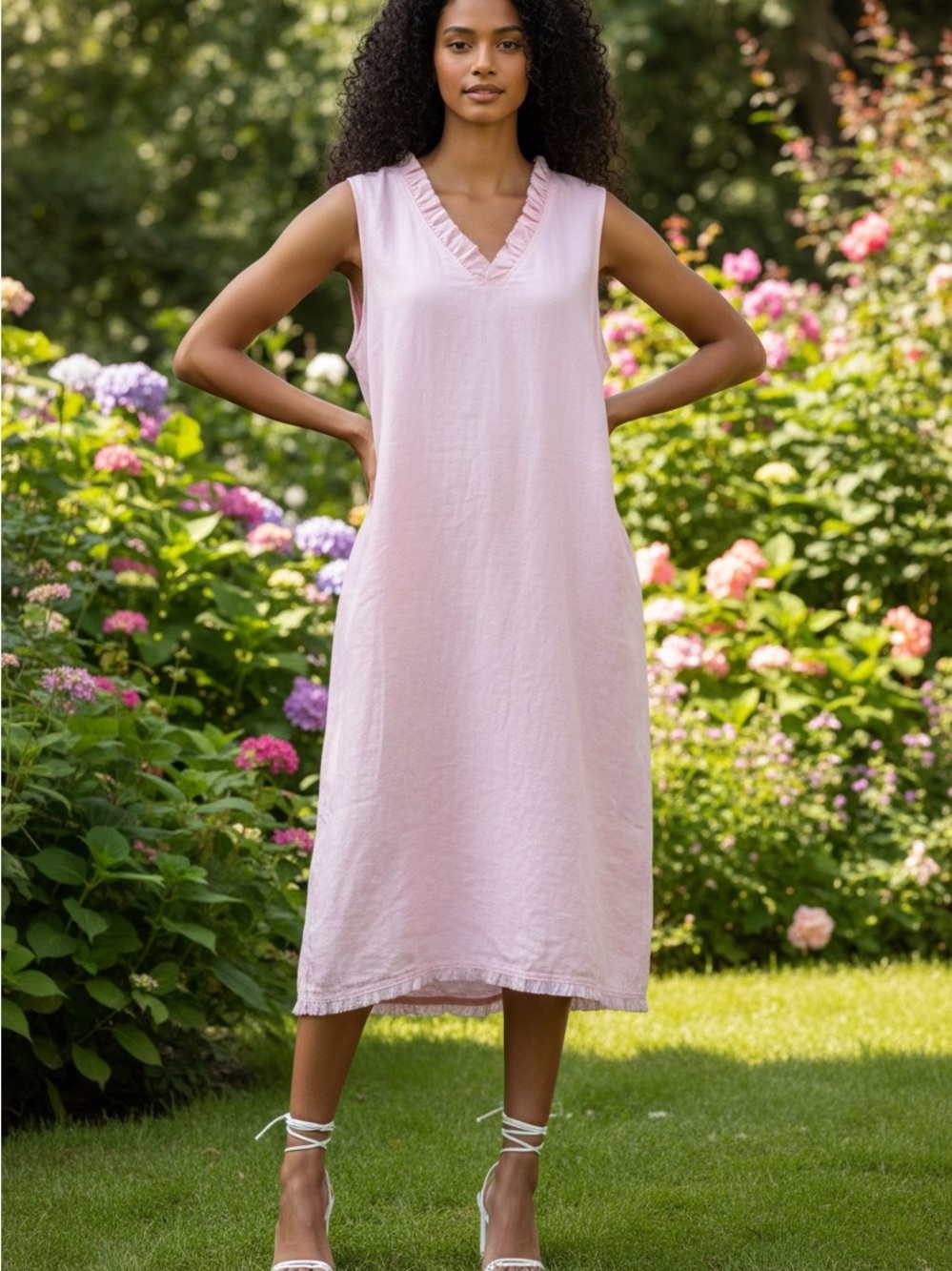 Tommy Bahama Size XL Pink 100% linen V-neck shift dress NWT Reg$148 Now$75